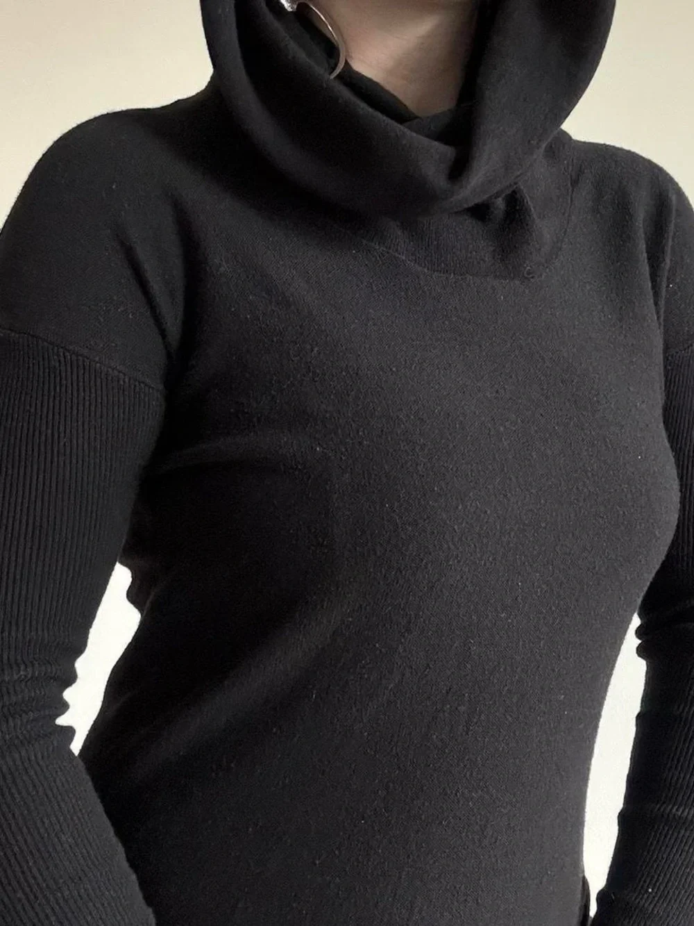 Ruby Moon black cowl neck sweater dress